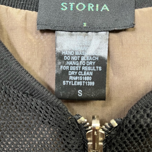 Storia Black Mesh Bomber Style Jacket - Picture 3 of 4